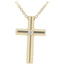 TIFFANY & CO 18k Colar de metal com pingente de cruz de diamante dourado em excelente estado - Tiffany & Co