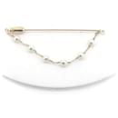 Mikimoto 14k Spilla con catena di perle dorate Spilla in metallo in condizioni eccellenti