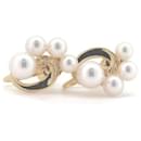 Mikimoto 18k Orecchini di perle dorate Orecchini di metallo in condizioni eccellenti