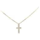 [Luxus] 18k Gold Diamant Kreuz Anhänger Halskette Metall Halskette in ausgezeichnetem Zustand - & Other Stories