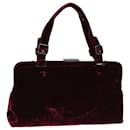 PRADA Hand Bag Velor Red Auth 72576 - Prada