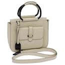 GUCCI Hand Bag Leather 2way Cream Auth 71794 - Gucci