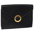 CELINE Circle Shoulder Bag Leather Black Auth 72649 - Céline