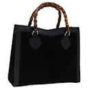 GUCCI Bamboo Hand Bag Suede Black 002 853 0260 auth 72721 - Gucci
