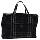 BURBERRY Nova Check Hand Bag Wool Black Auth bs13719 - Burberry