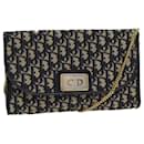 Borsa a tracolla a catena in tela Christian Dior Trotter Navy Auth 72499