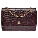 Sac Chanel Timeless/Classic in Bordeaux Exotic Leathers - 101878