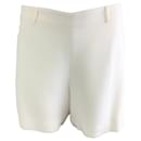 Ralph Lauren Black Label Ivory Button Detail Silk Shorts - Autre Marque