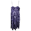 Langes Kleid mit Blumenmuster von Ulla Johnson aus blauer Baumwolle