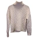 Nili Lotan Gigi Cable-Knit Roll-Neck Sweater in Ivory Cashmere