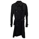 Burberry Chelsea Trench Coat in Black Cotton