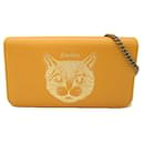 Carteira Gucci Garden Mystic Cat com corrente de couro bolsa crossbody 521552 Em uma boa condição