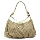 Gucci GG Canvas Abbey D Ring Shoulder Bag  Leather Crossbody Bag 190525 in good condition