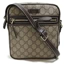 Gucci GG Canvas Front Zip Messenger Bag  Canvas Crossbody Bag 233268 in excellent condition