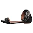 Black suede flat sandals - size EU 37.5 - Alaïa