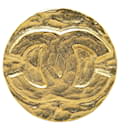 Chanel Gold CC Round Brooch