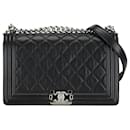 Chanel Large Perforated Leather Le Boy Flap Bag Leather Shoulder Bag in Good condition