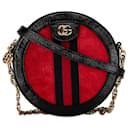 Gucci Leather & Suede Ophidia Mini Round Shoulder Bag Suede Shoulder Bag 550618 in good condition