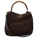 GUCCI Bamboo Shoulder Bag Leather 2way Brown 001 1781 1577 auth 73162 - Gucci