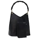 GUCCI Bamboo Shoulder Bag Leather Black 001 2113 1880 Auth ep4100 - Gucci