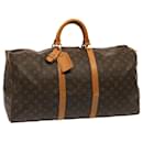 Louis Vuitton Monogram Keepall 55 Boston Bag M41424 LV Auth yk12021