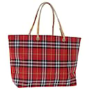 BURBERRY Nova Check Hand Bag Nylon Red Auth bs14025 - Burberry