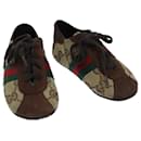 GUCCI GG Canvas Web Sherry Line Baby Shoes Beige Red Green Auth 72077 - Gucci