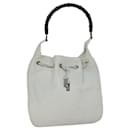 GUCCI Bamboo Shoulder Bag Leather White 001 4033 002058 Auth ac2963 - Gucci