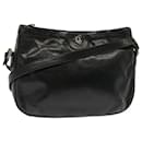 Christian Dior Shoulder Bag Leather Black Auth bs13988