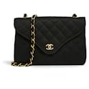 1987 Chanel Classic Black Satin CC Mini Flap Bag