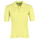 Bottega Veneta Triangle-Jacquard Polo Shirt in Yellow Silk