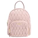 Miu Miu Matelassé Backpack in Pastel Pink Leather