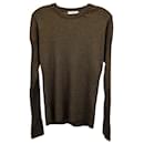 Ami Paris Crewneck Knitted Sweater in Olive Wool