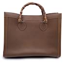 Vintage Beige Leather Princess Diana XL Maxi Bamboo Bag - Gucci
