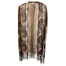 Etro Paisley Poncho in Beige Polyester