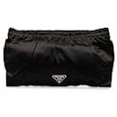 Prada Satin Gathered Pouch mit Dreiecks-Logo-Platte in gutem Zustand