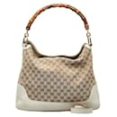 Gucci GG Canvas Bamboo Handle Bag  Canvas Shoulder Bag 282315 in good condition