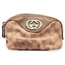 Gucci GG Canvas Interlocking G Cosmetic Case Canvas Vanity Bag 308631 in excellent condition