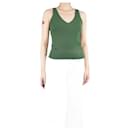 Green ribbed v-neck top - size M - Autre Marque