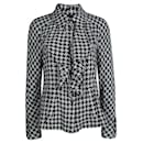 New CC Buttons Houndstooth Silk Tweed Jacket - Chanel