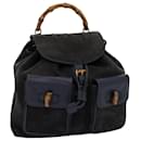 GUCCI Bamboo Backpack Suede Black Auth 71916 - Gucci
