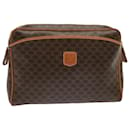 CELINE Macadam Canvas Clutch Bag PVC Brown Auth bs14049 - Céline