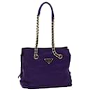 PRADA Chain Shoulder Bag Nylon Purple Auth 72859 - Prada