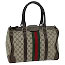 GUCCI GG Canvas Web Sherry Line Hand Bag PVC Beige Green Red Auth 73093 - Gucci