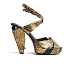 Sandálias Marc Jacobs EU38 Precious Gold Heels Sandals US7.5