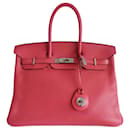 Hermes Birkin 35 bag in bougainvillea color - Hermès