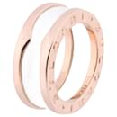 Bvlgari B.Zero1 Ring in 750 Pink Gold and White Ceramic (8.3g, Size 51) - Bulgari