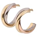 Cartier Trinity Earrings Jewelry 750(YG×PG×WG) 4.5g