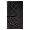 Chanel Cambon Quilted Leather Bifold Wallet Leather Long Wallet in Good condition