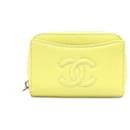 Chanel CC Caviar Zip Card Holder Leather Card Case in Excellent condition